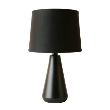 Alder Arc Table Lamp With A Plain Fabric Shade
