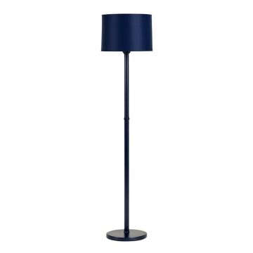 Heath Crest Floor Lamp With A Plain Fabric Shade - Navy