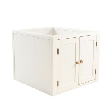 Birch Crossing Empty Furniture-Style Litter Enclosure - White