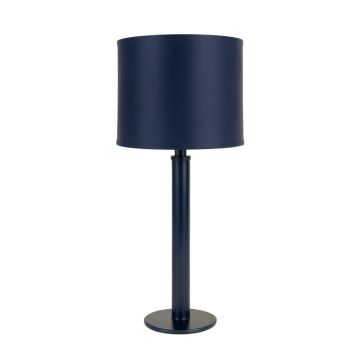 Laurel Crossing Floor Lamp With A Plain Fabric Shade - Navy