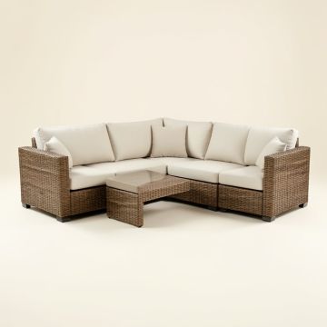 Dupalais Outdoor 5 Piece Sofa Seating Group With Cushions (synthetic illustration; no displayed measurements)