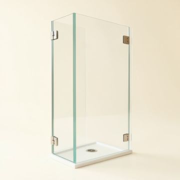 Kinkade Xl 26.25 '' W X 80 '' H Hinged Frameless Shower Door (synthetic illustration; no displayed measurements)