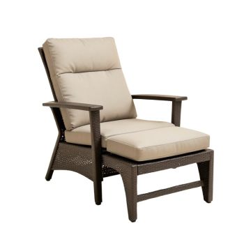 Pangburn Haven All-Weather Outdoor Recliner Patio Chair With Cushions And Ottoman