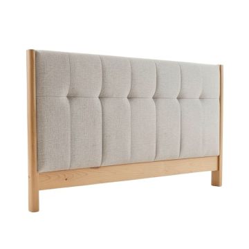 Rosecrans Nail Button Notched Linen Upholstered Panel Headboard