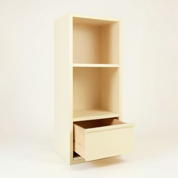 Linden Dell Narrow Cubby Tower - Cream (synthetic illustration; no displayed measurements)