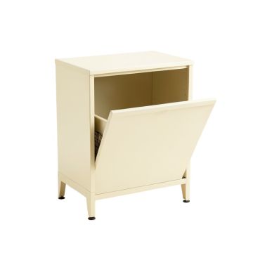 Shore Canyon Freestanding Pull-Out Hamper Cabinet - Ivory