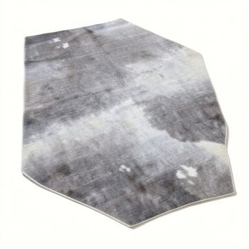 Novelty Shayne Patchwork Cowhide Leather Gradient Gray Rug (synthetic illustration; no displayed measurements)
