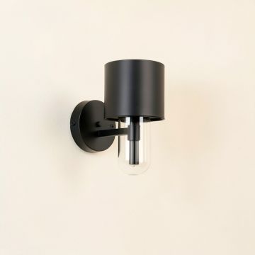 Clay Canyon Wall Sconce Mounted On A Plain Wall - Black (synthetic illustration; no displayed measurements)