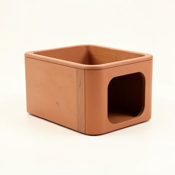Cliff Arc Empty Furniture-Style Litter Enclosure (synthetic illustration; no displayed measurements)