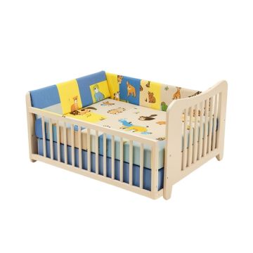 Crowle Zoo Animals 3 Piece Baby Crib Bedding Set