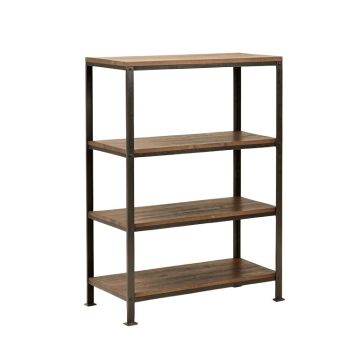 Ranallo 3-Tier Rustic Industrial Wood And Metal Etagere Bookcase