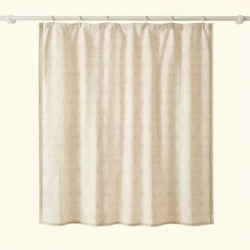 Ridge Crest Shower Curtain Hanging Flat From A Plain Rod - Ivory (synthetic illustration; no displayed measurements)