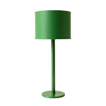 Reed Arc Floor Lamp With A Plain Fabric Shade - Green