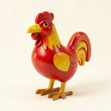 Vincente Wood Mini Rooster Puppet (synthetic illustration; no displayed measurements)