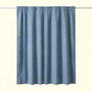 Shore Crossing Shower Curtain Hanging Flat From A Plain Rod - Blue (synthetic illustration; no displayed measurements)