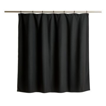 Ridge Bluff Shower Curtain Hanging Flat From A Plain Rod - Black