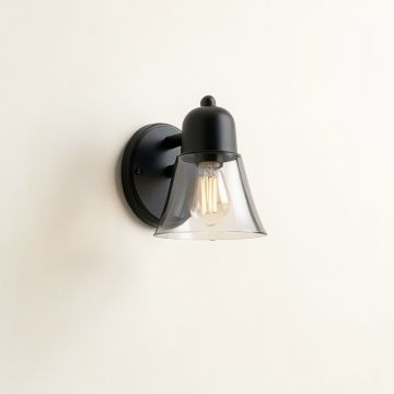 Aspen Canyon Wall Sconce Mounted On A Plain Wall - Black (synthetic illustration; no displayed measurements)