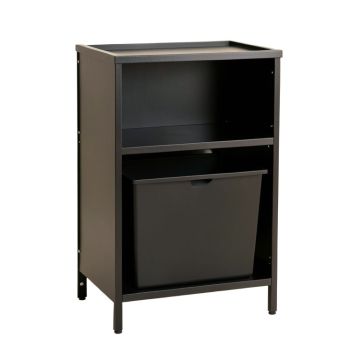 Laurel Crest Freestanding Pull-Out Hamper Cabinet - Black