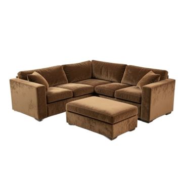 Deiontay 134 '' Wide Chenille Reversible Modular Corner Sectional With Ottoman