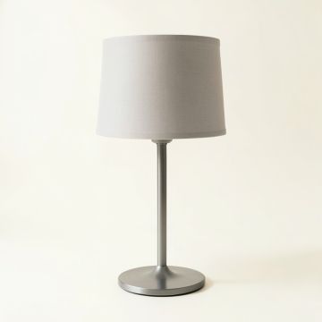 Harbor Bridge Table Lamp With A Plain Fabric Shade - Gray (synthetic illustration; no displayed measurements)