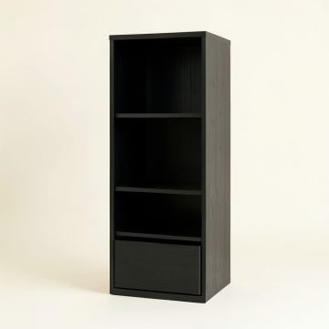 Cove Bend Narrow Cubby Tower - Black (synthetic illustration; no displayed measurements)