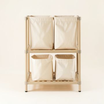 Birch Brook Laundry Sorting Station With Plain Removable Bags - Beige (synthetic illustration; no displayed measurements)