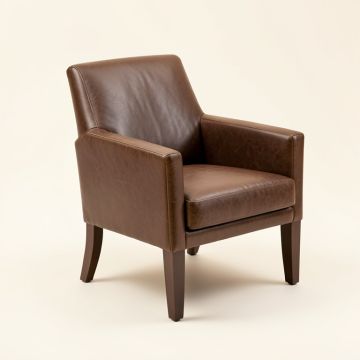 Lindenhurst Leather Upholstered Dining Chair (synthetic illustration; no displayed measurements)