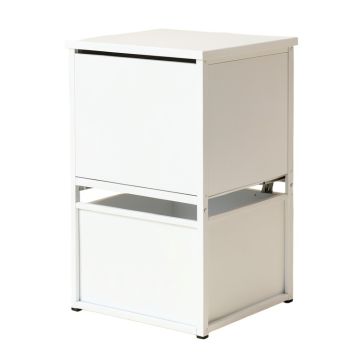 Heath Canyon Freestanding Pull-Out Hamper Cabinet - White (synthetic illustration; no displayed measurements)