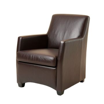 Neymar Upholstered Side Chair In Dark Brown