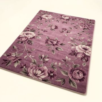 Surrell Floral Flatweave Plum Indoor / Outdoor Area Rug (synthetic illustration; no displayed measurements)