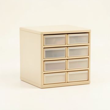 Cliff Dell Small-Parts Storage Drawer Cabinet - Beige (synthetic illustration; no displayed measurements)