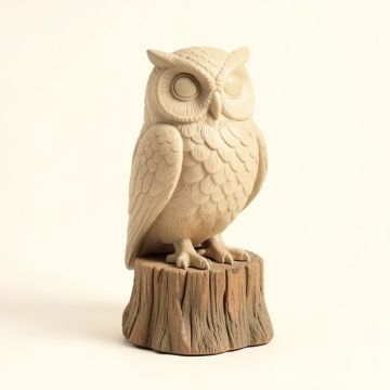 Owl On Stump Statue (synthetic illustration; no displayed measurements)