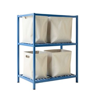 Pine Crest Laundry Sorting Station With Plain Removable Bags - Blue