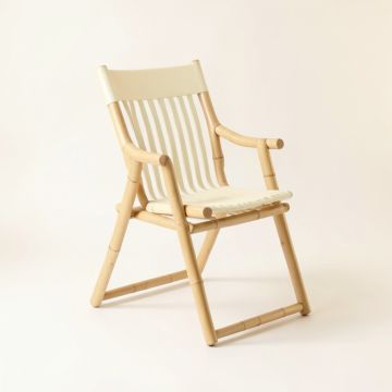 Dawn Canyon Folding Outdoor Chair - Cream (synthetic illustration; no displayed measurements)