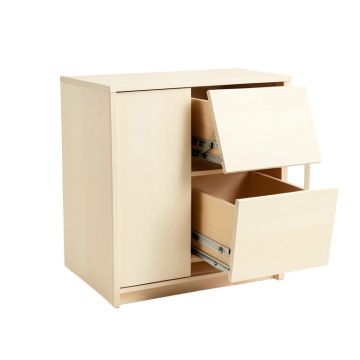 Hill Branch Freestanding Pull-Out Hamper Cabinet - Ivory