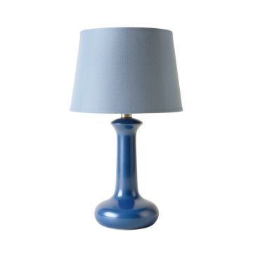 Ash Bluff Table Lamp With A Plain Fabric Shade - Blue