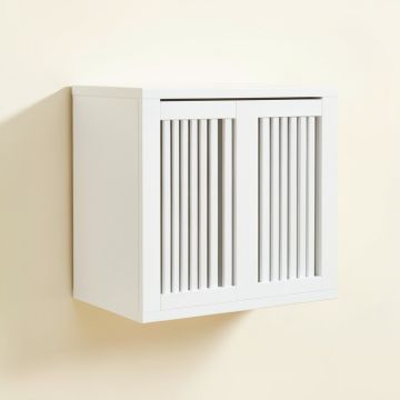 Cove Branch Wall-Mounted Entry Cabinet - White (synthetic illustration; no displayed measurements)