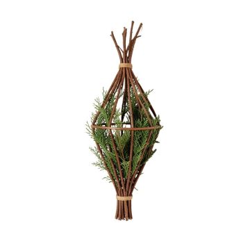 Decorative Twig And Wire Cone Pocket Wall Décor