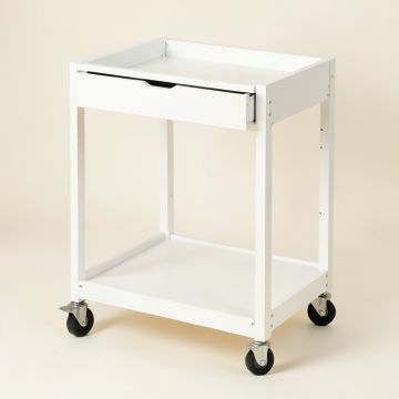 Wren Crest Empty Rolling Workshop Cart - White (synthetic illustration; no displayed measurements)