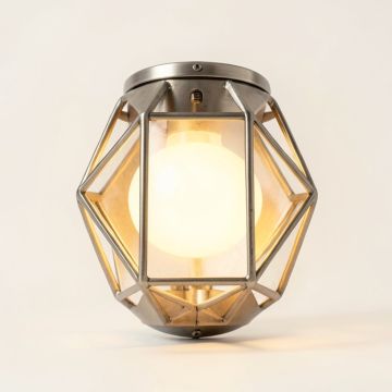 Tolya 3 - Light 11 '' Caged Geometric Semi Flush Mount (synthetic illustration; no displayed measurements)