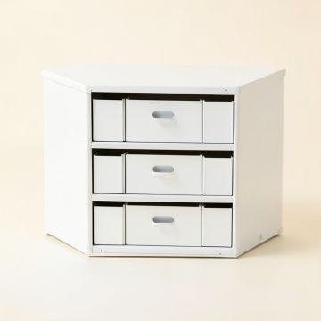 Fern Bend Small-Parts Storage Drawer Cabinet - White (synthetic illustration; no displayed measurements)