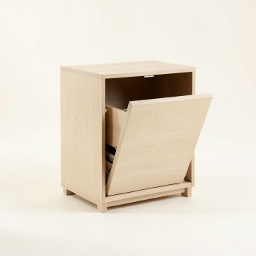 Harbor Dale Freestanding Pull-Out Hamper Cabinet - Beige (synthetic illustration; no displayed measurements)