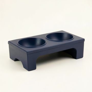 Wren Dale Pet Feeding Stand With Two Plain Empty Bowls - Navy (synthetic illustration; no displayed measurements)