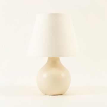 Reed Dale Table Lamp With A Plain Fabric Shade - Cream (synthetic illustration; no displayed measurements)