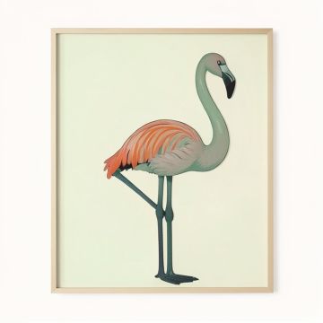 Flamingos Green By Cat Coquillette - Print (synthetic illustration; no displayed measurements)