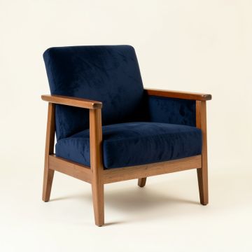 Flint Dale Upholstered Armchair - Navy (synthetic illustration; no displayed measurements)