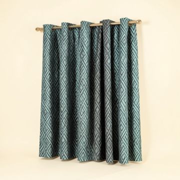Almaguer Geometric Semi-Sheer Grommet Single Curtain Panel (synthetic illustration; no displayed measurements)