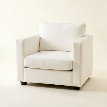 Wren Bluff Upholstered Armchair - White (synthetic illustration; no displayed measurements)