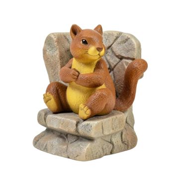 Scranton Squirrel Reading And Relaxing On Rocking Chair Garden Statue