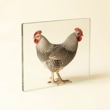 Counterart Tempered Glass Farm Fresh Rooster Cutting Board (synthetic illustration; no displayed measurements)